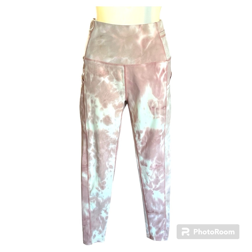 Ready to Go Women’s Activewear Pink Mauve Tie Dye Leggings size medium